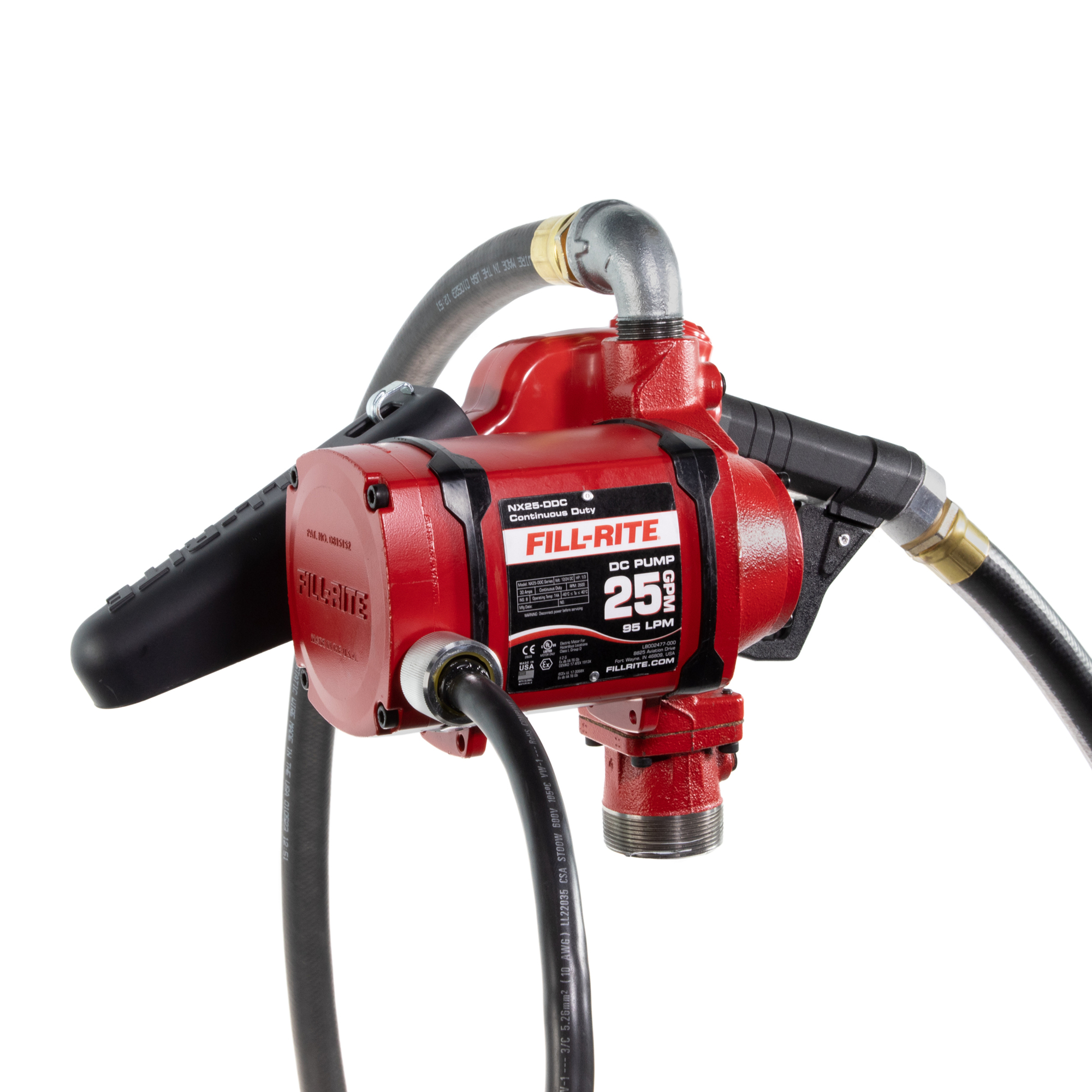 Fill Rite 12 24v Dc Ultra High Flow Fuel Transfer Pump With Automatic Nozzle And Hose — 25 Gpm